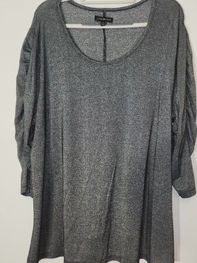 Lane Bryant Silver Sparkle Scoop Neck Women’s Top 22/24
